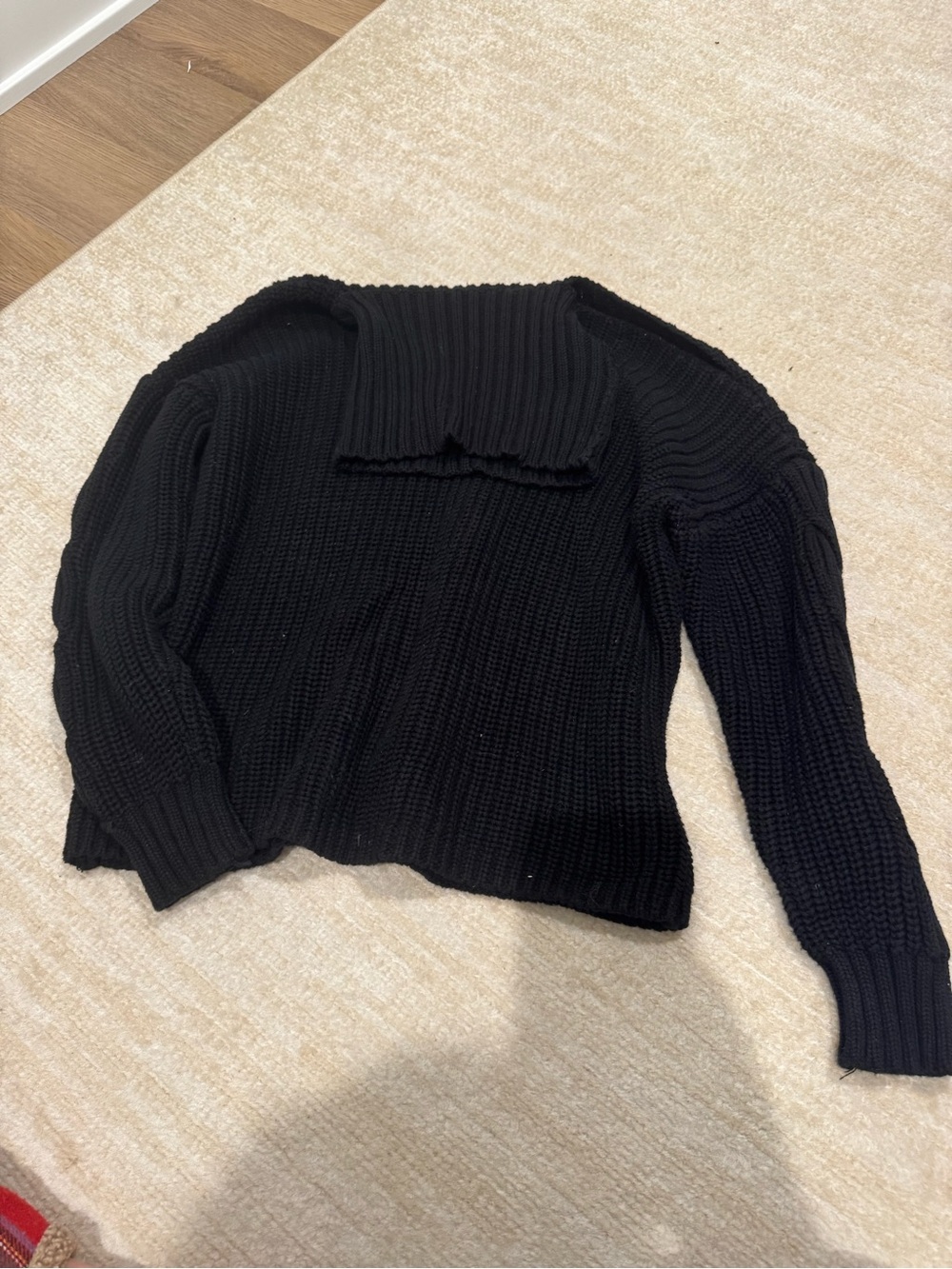Aqua Black Ribbed Turtle Neck Sweater